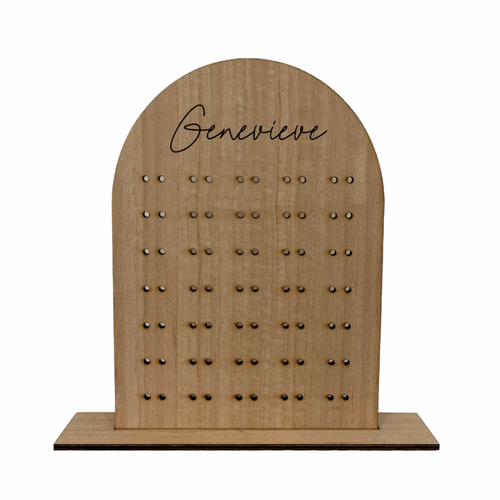 wooden personalised earring stand gift idea